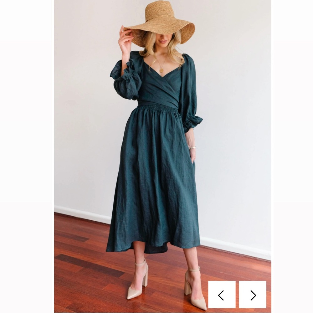 Aulieude Charlotte Emerald Dress